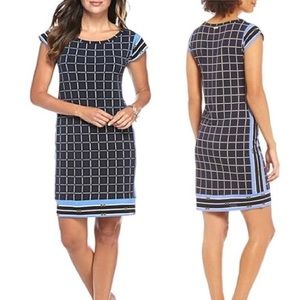 MICHAEL Michael Kors Navy Grid Sheath Dress XS